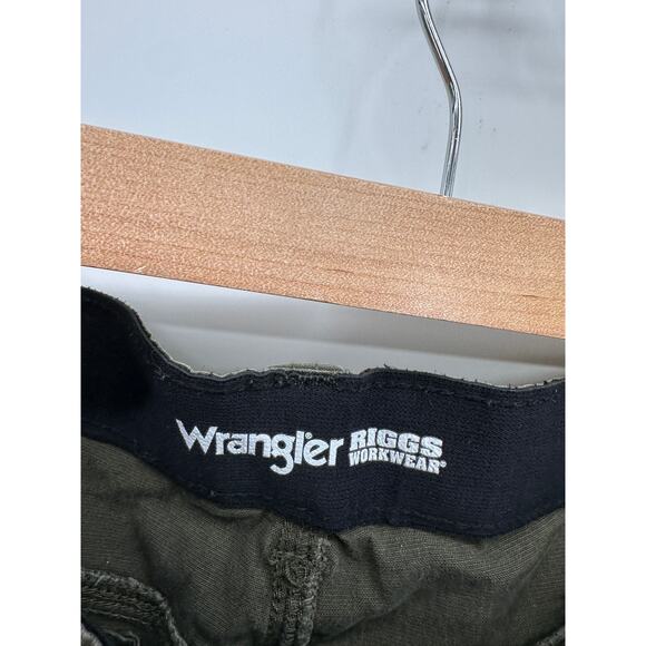Wrangler Riggs Workwear Pants Mens 38x32 Green Ranger Ripstop Cargo 103W031FN - Picture 6 of 7